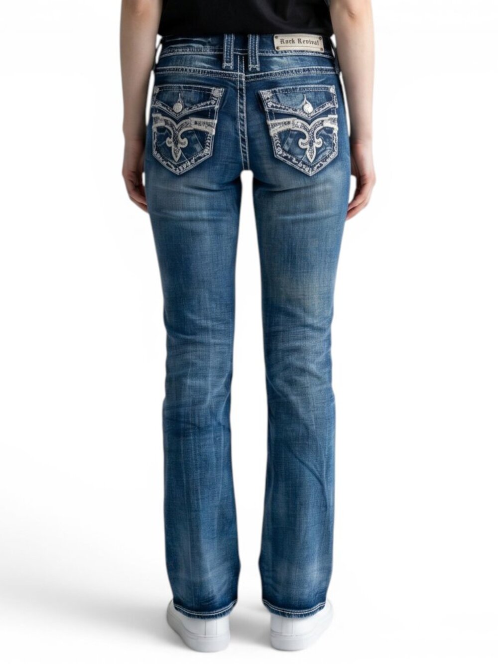 Rock Revival Cherilyn Bootcut Jeans Women's Size 30 Thick Stitch Embellished